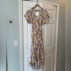 Iris maxi floral wrap dress with tie nwt size 6